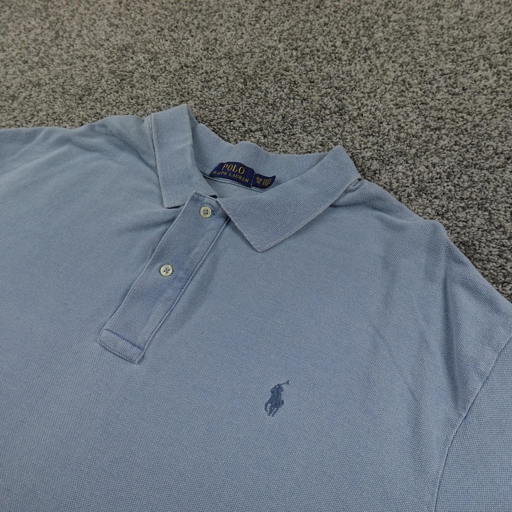 Ralph Lauren Polo Shirt Mens 3XB Blue Pique Pony Golf Short Sleeve Preppy Casual
